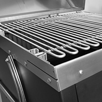 A closeup photo of the hand-welded cooking grate