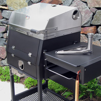 The grill is designed like commercial quality cooking equipment