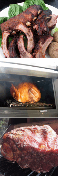 Classic pork spare ribs, a thanksgiving turkey, finishing off the pork shoulder roast